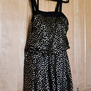 Black & Gold Polka Dot Swimsuit - Sz. 18